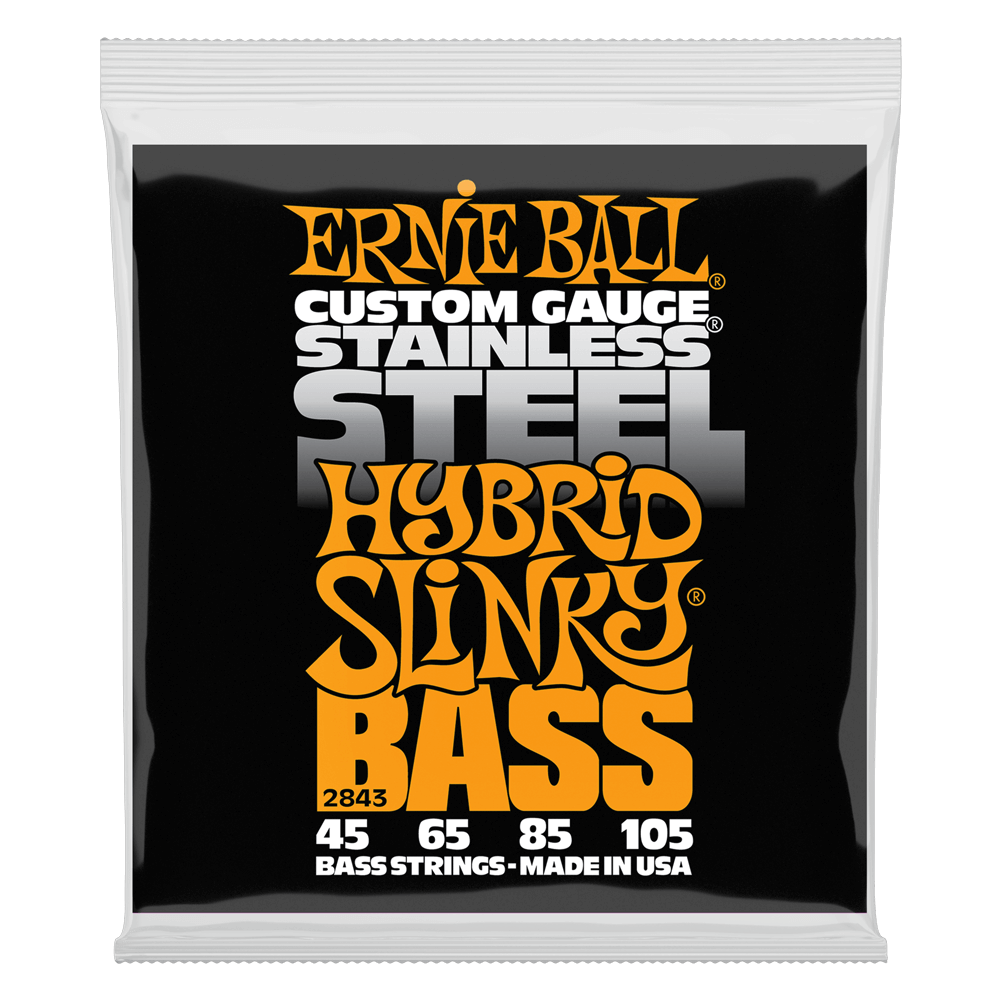 Ernie Ball P02843 Hybrid Slinky Stainless Steel Electric Bass Strings 45-105 Gauge