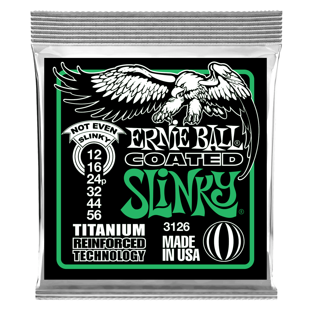 Ernie Ball P03126 Not Even Slinky Coated Titanium RPS Electric Guitar Strings 12-56 Gauge