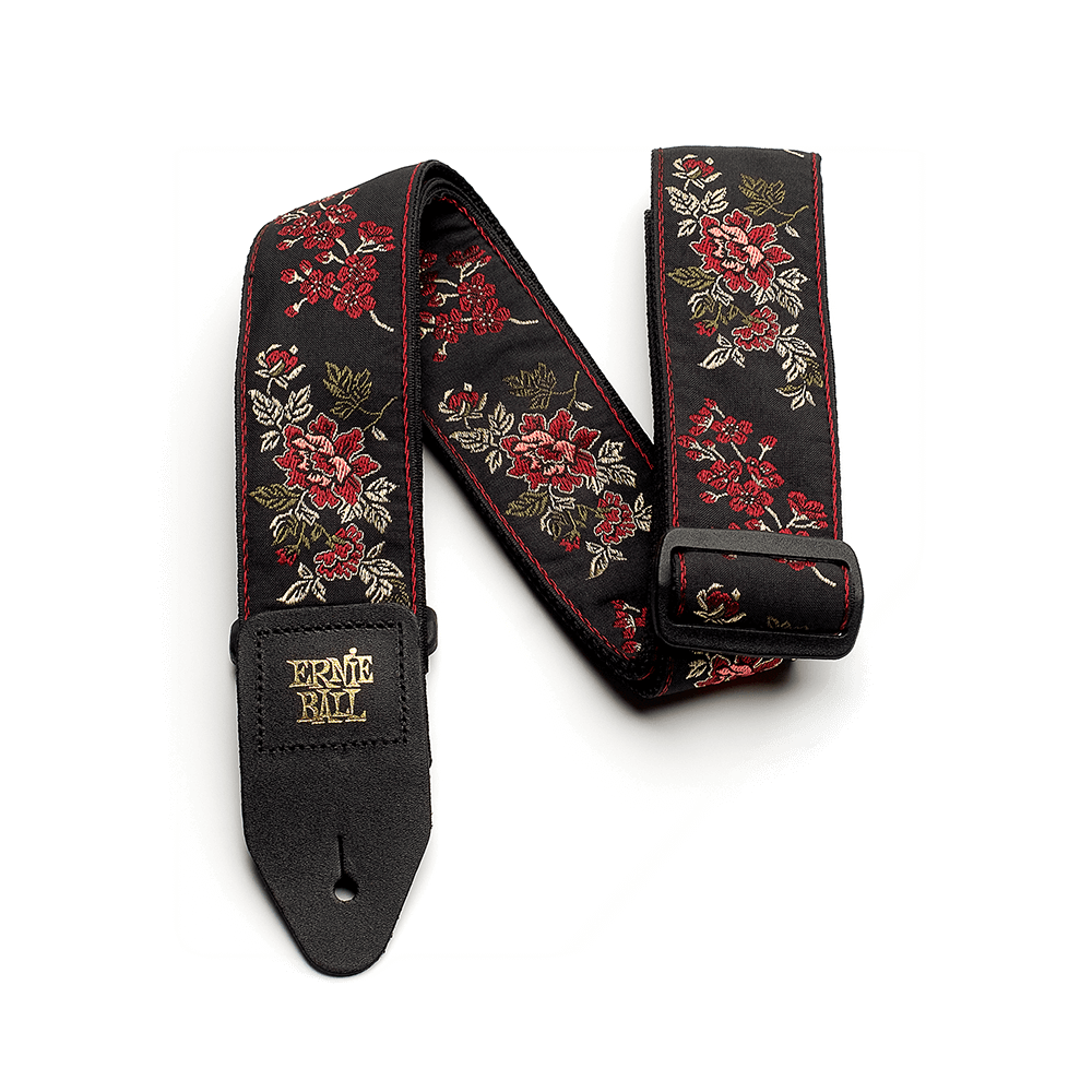 Ernie Ball P04142 Jacquard Strap | Red Rose