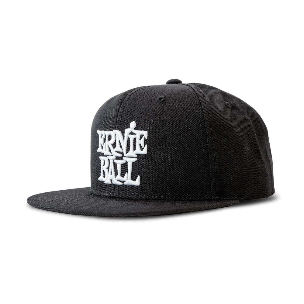 Ernie Ball P04154 Black with White Stacked Logo Hat