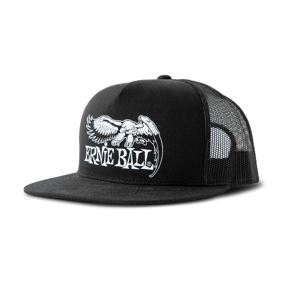 Ernie Ball P04158 Black with White Eagle Logo Hat