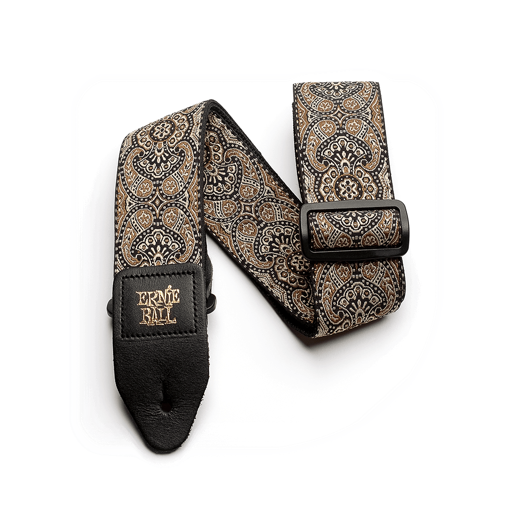 Ernie Ball P04163 Jacquard Strap | Gold & Black Paisley