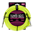 Ernie Ball P06080 10' Braided Straight / Angle Instrument Cable | Neon Yellow