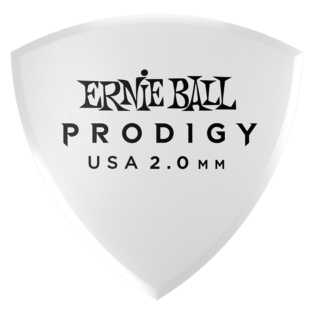 Ernie Ball P09338 2.0mm White Large Shield Prodigy Picks 6-Pack