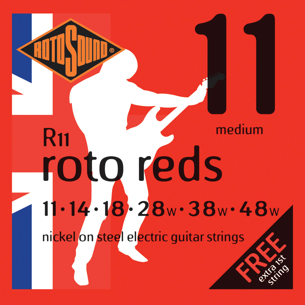 Rotosound R11 Roto Reds Medium Gauge Electric Guitar String Set | 11-48