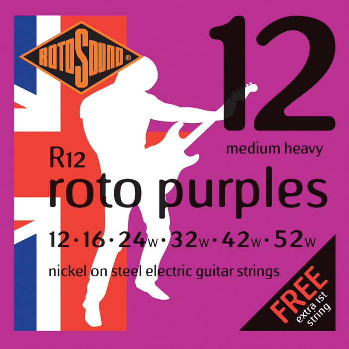 Rotosound R12 Roto Purples Medium Heavy Gauge Electric Guitar String Set | 12-52