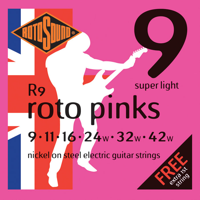 Rotosound R9 Roto Pinks Super Light Gauge Electric Guitar String Set | 9-42