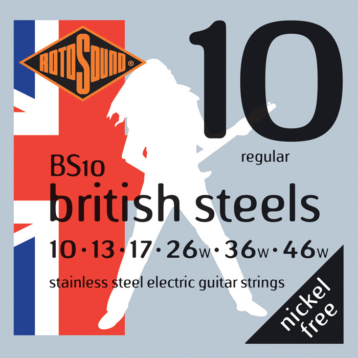 Rotosound BS10 British Steels Regular Gauge Stainless Steel Electric Guitar String Set | 10-46