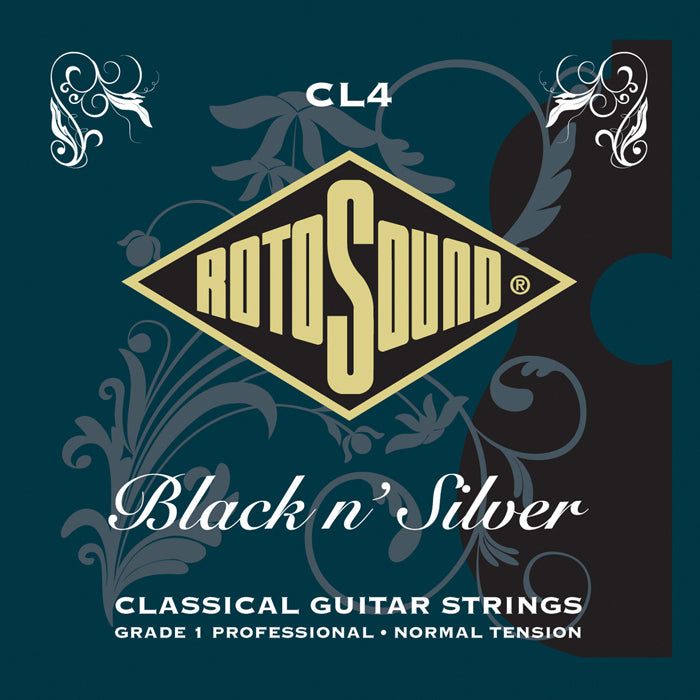 Rotosound CL4 Black n' Silver Normal Tension Classical Guitar String Set