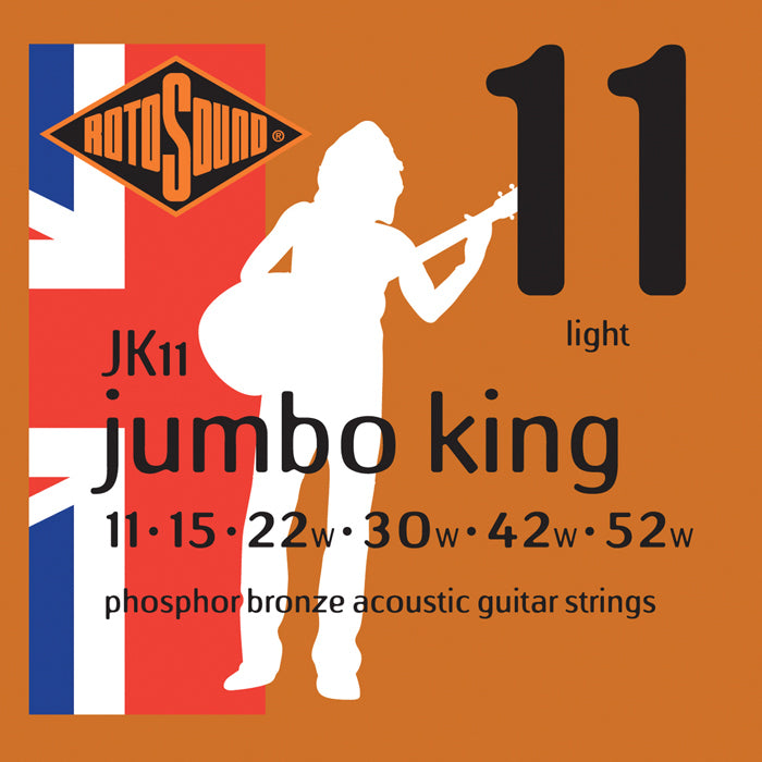 Rotosound JK11 Jumbo King Phosphor Bronze Light Acoustic Guitar String Set | 11-52