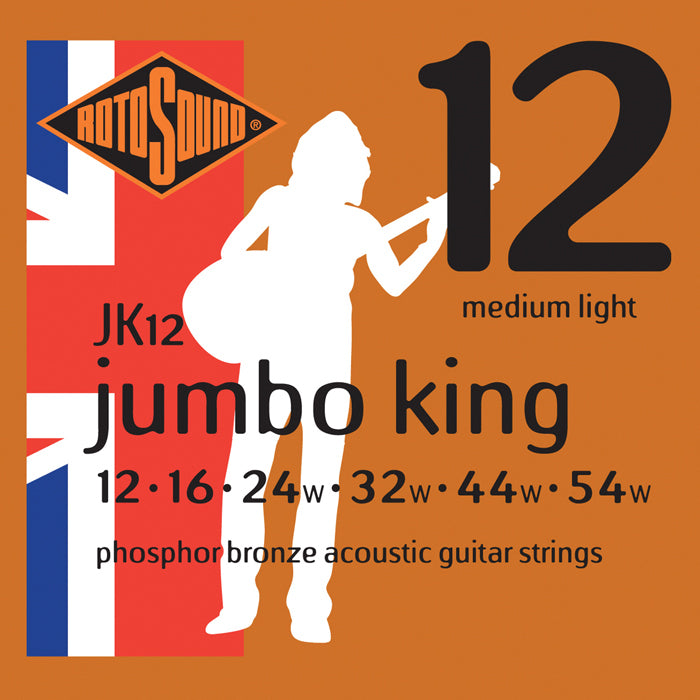 Rotosound JK12 Jumbo King Phosphor Bronze Medium Light Acoustic Guitar String Set | 12-54