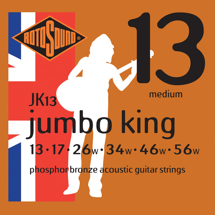 Rotosound JK13 Jumbo King Phosphor Bronze Medium Acoustic Guitar String Set | 13-56