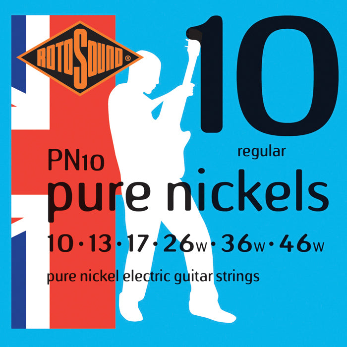 Rotosound PN10 Pure Nickels Regular Gauge Electric Guitar String Set | 10-46