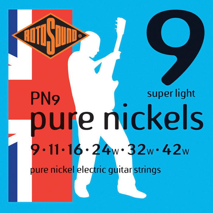 Rotosound PN9 Pure Nickels Super Light Gauge Electric Guitar String Set | 9-42