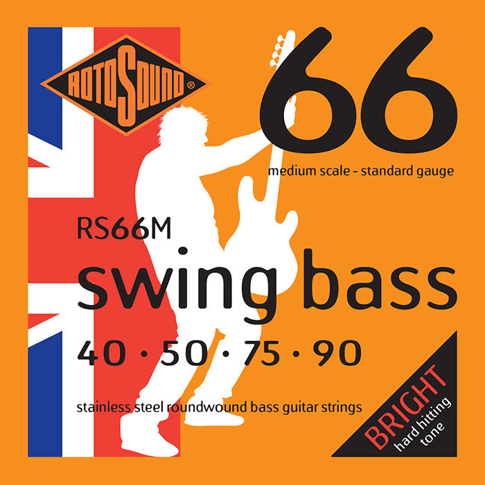 Rotosound RS66M Swing Bass 66 Standard Gauge Bass String Set | 40-90 | Medium Scale