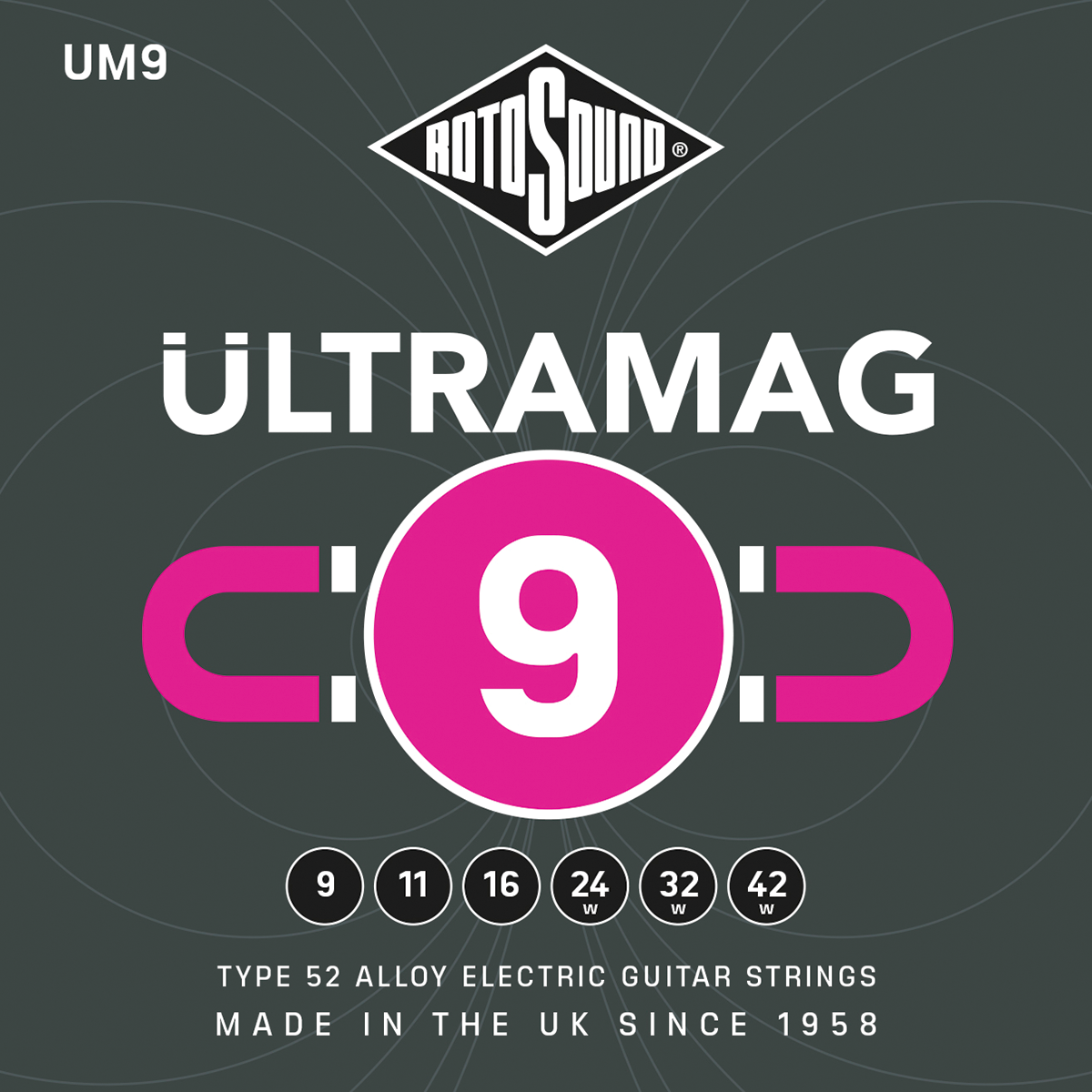 Rotosound RUM9 Ultramag Type 52 Alloy Electric Guitar String Set | 9-42