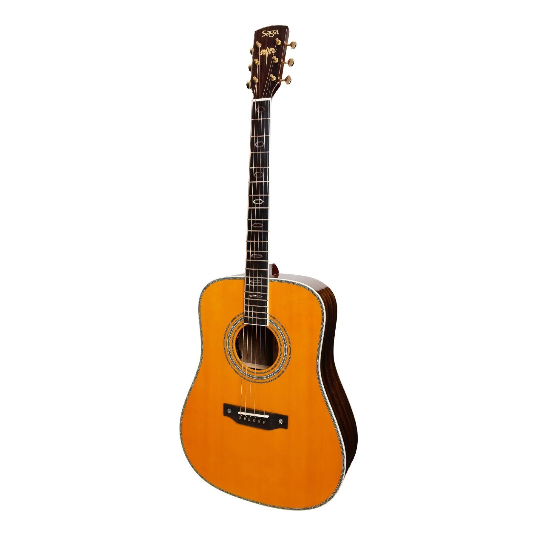 Saga SL68 All-Solid Spruce Top Okoume Back & Sides Acoustic-Electric Dreadnought Guitar | Natural Gloss