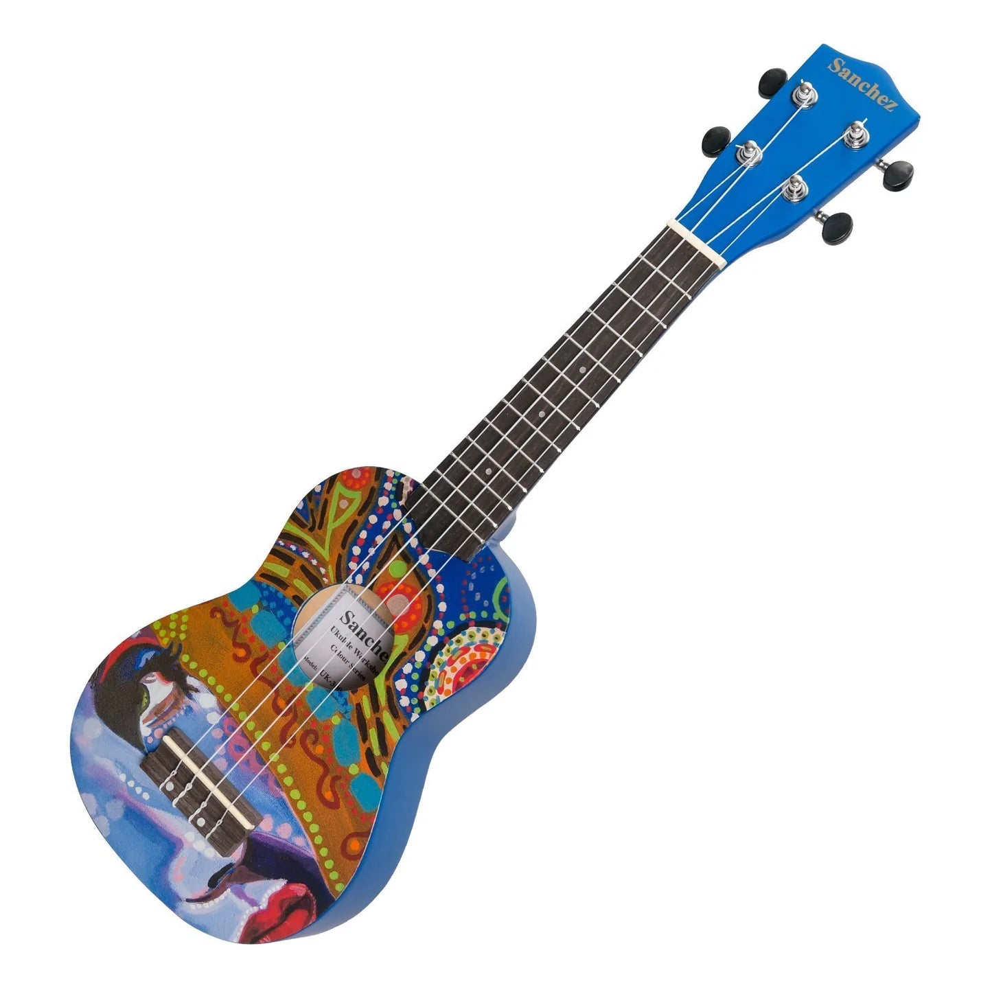 Sanchez Friendly Folk | Soprano Ukulele | Blue/Pattern