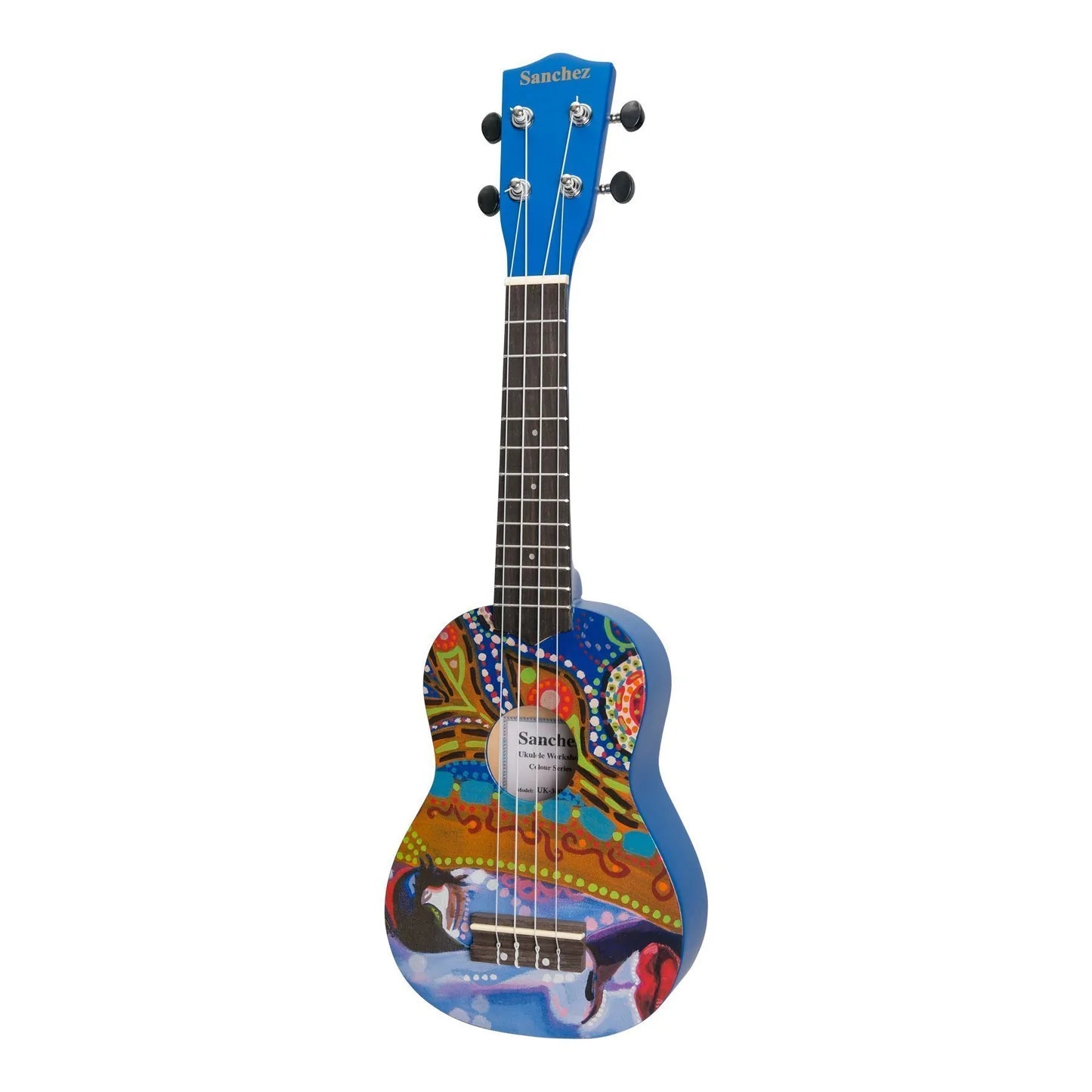 Sanchez Friendly Folk | Soprano Ukulele | Blue/Pattern