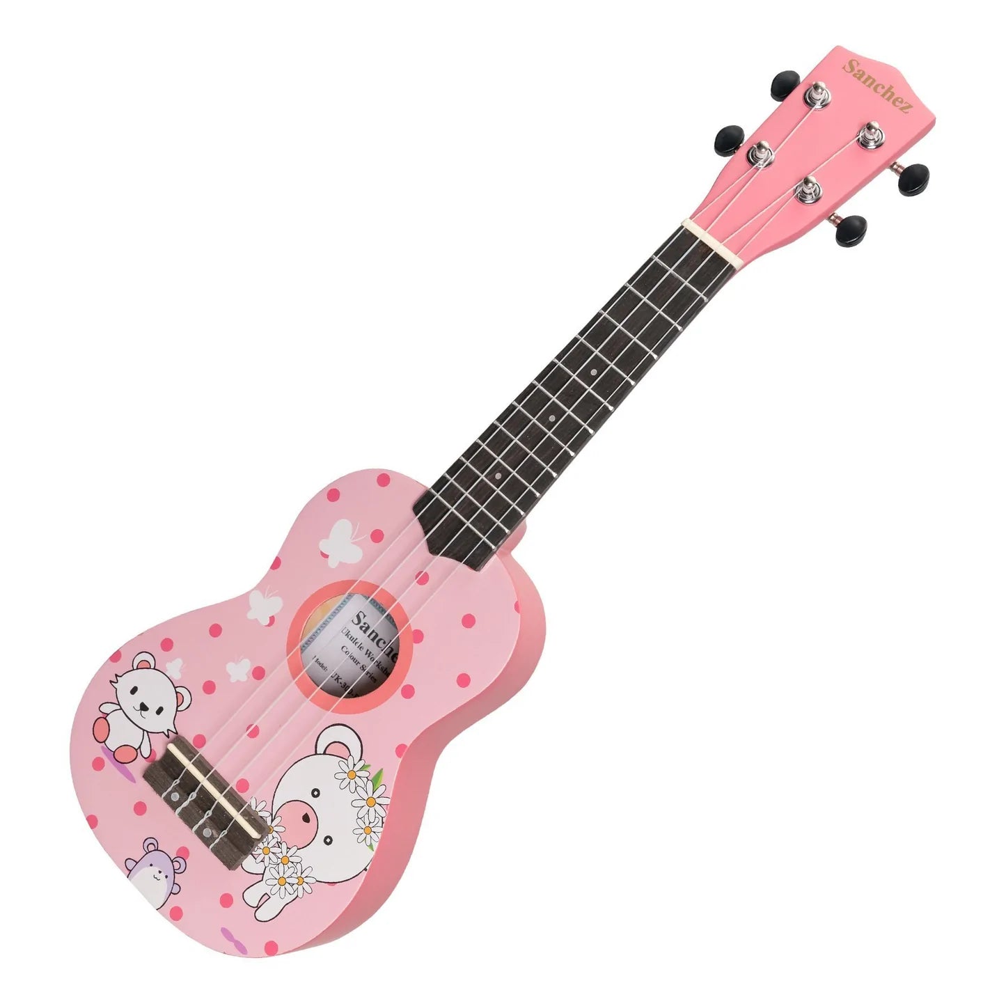 Sanchez Friendly Folk | Soprano Ukulele | Pink/Teddy