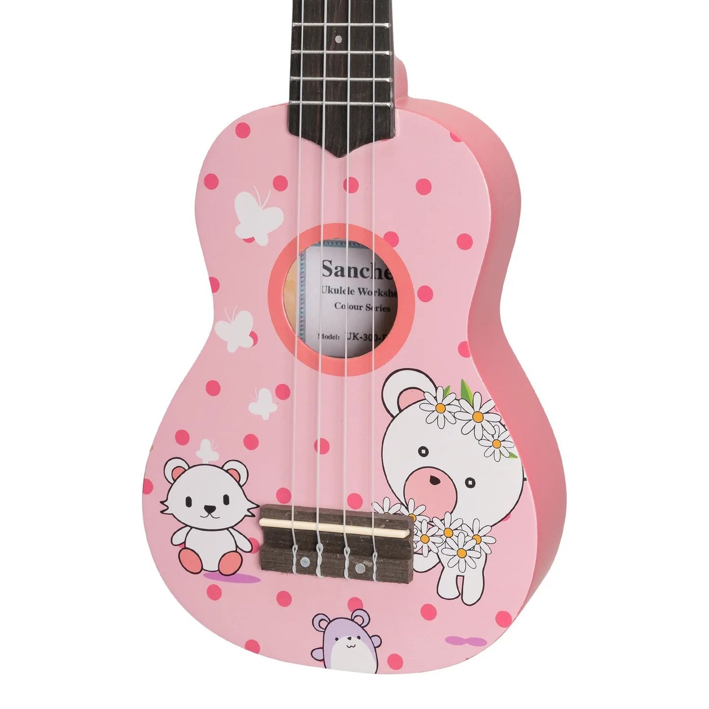 Sanchez Friendly Folk | Soprano Ukulele | Pink/Teddy