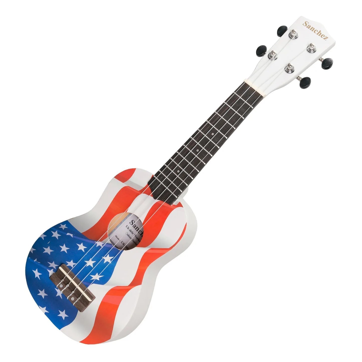 Sanchez Friendly Folk | Soprano Ukulele | White/USA Flag