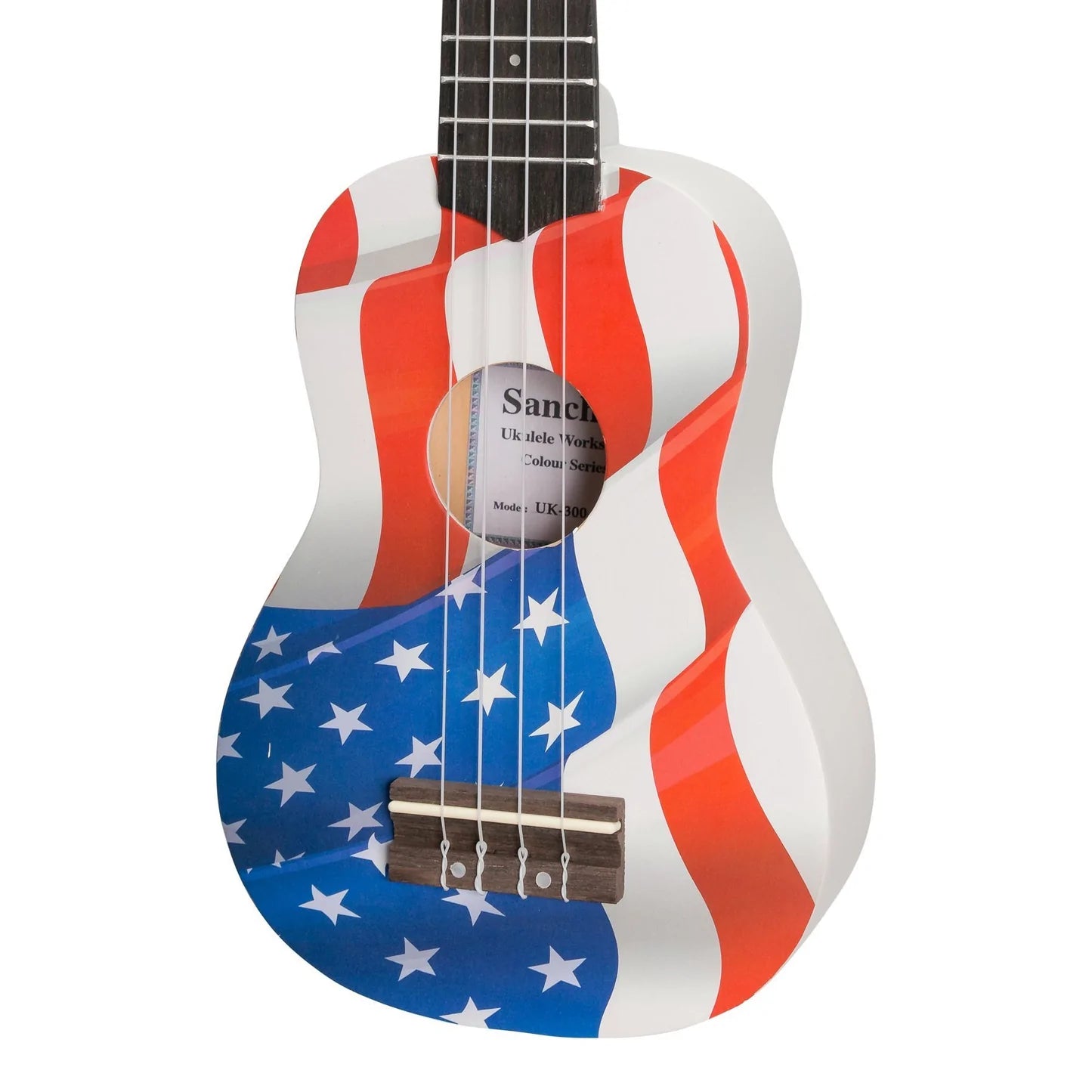 Sanchez Friendly Folk | Soprano Ukulele | White/USA Flag