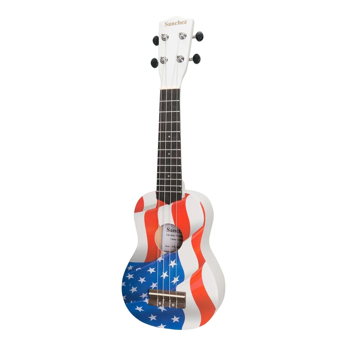 Sanchez Friendly Folk | Soprano Ukulele | White/USA Flag