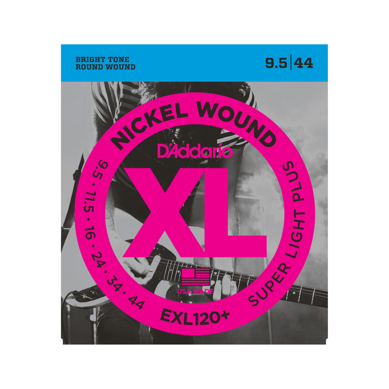 D'Addario EXL120+ | Nickel Wound Electric Guitar Strings 9.5-44 Super Light + Gauge