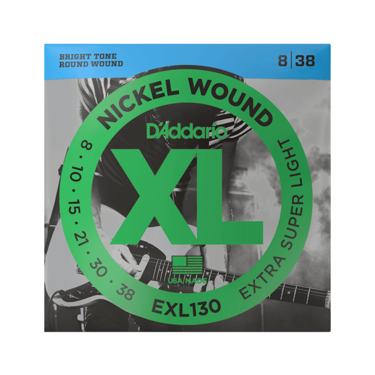 D'Addario EXL130 | Nickel Wound Electric Guitar Strings 8-38 Extra Super Light Gauge