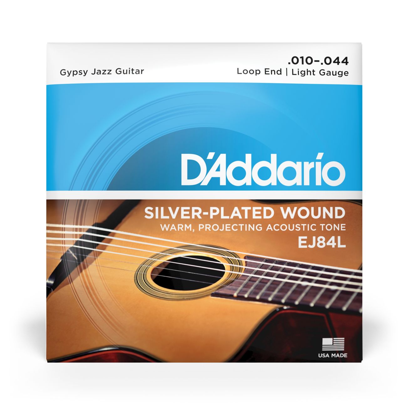 D'Addario EJ84L | Gypsy Jazz Acoustic Guitar Strings 10-44 Gauge | Light | Loop End