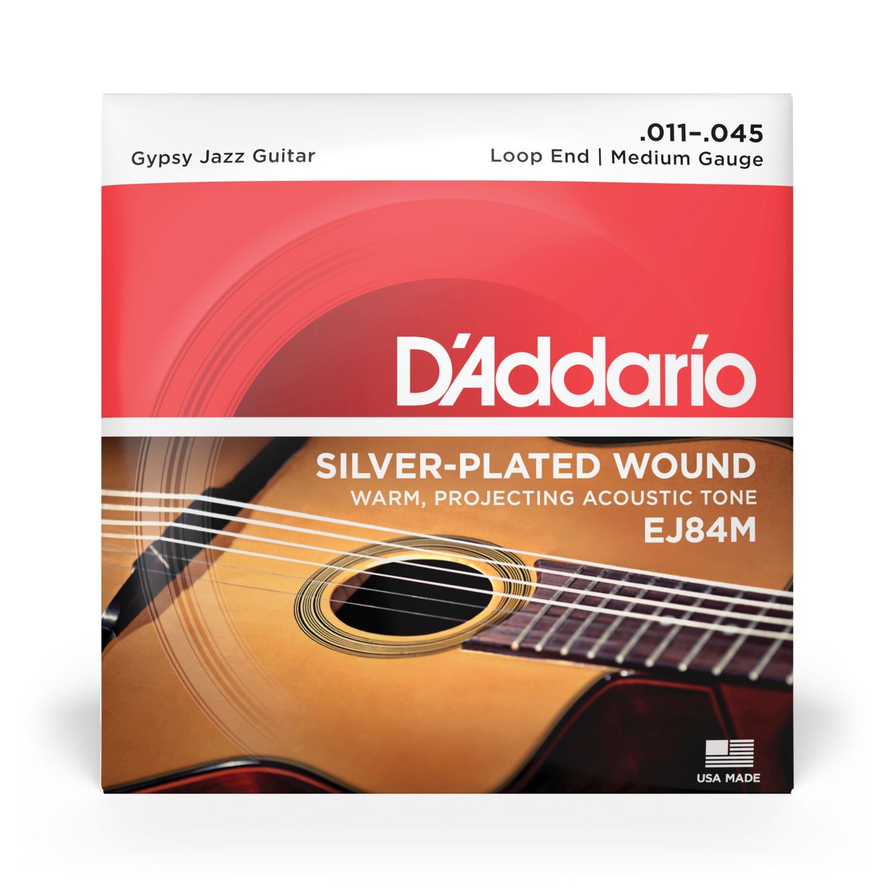 D'Addario EJ84M | Gypsy Jazz Acoustic Guitar Strings 11-45 Gauge | Light | Loop End