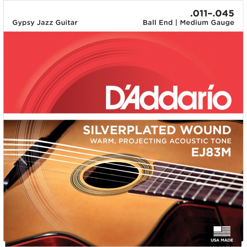 D'Addario EJ83M | Gypsy Jazz Acoustic Guitar Strings 11-45 Gauge | Light | Ball End