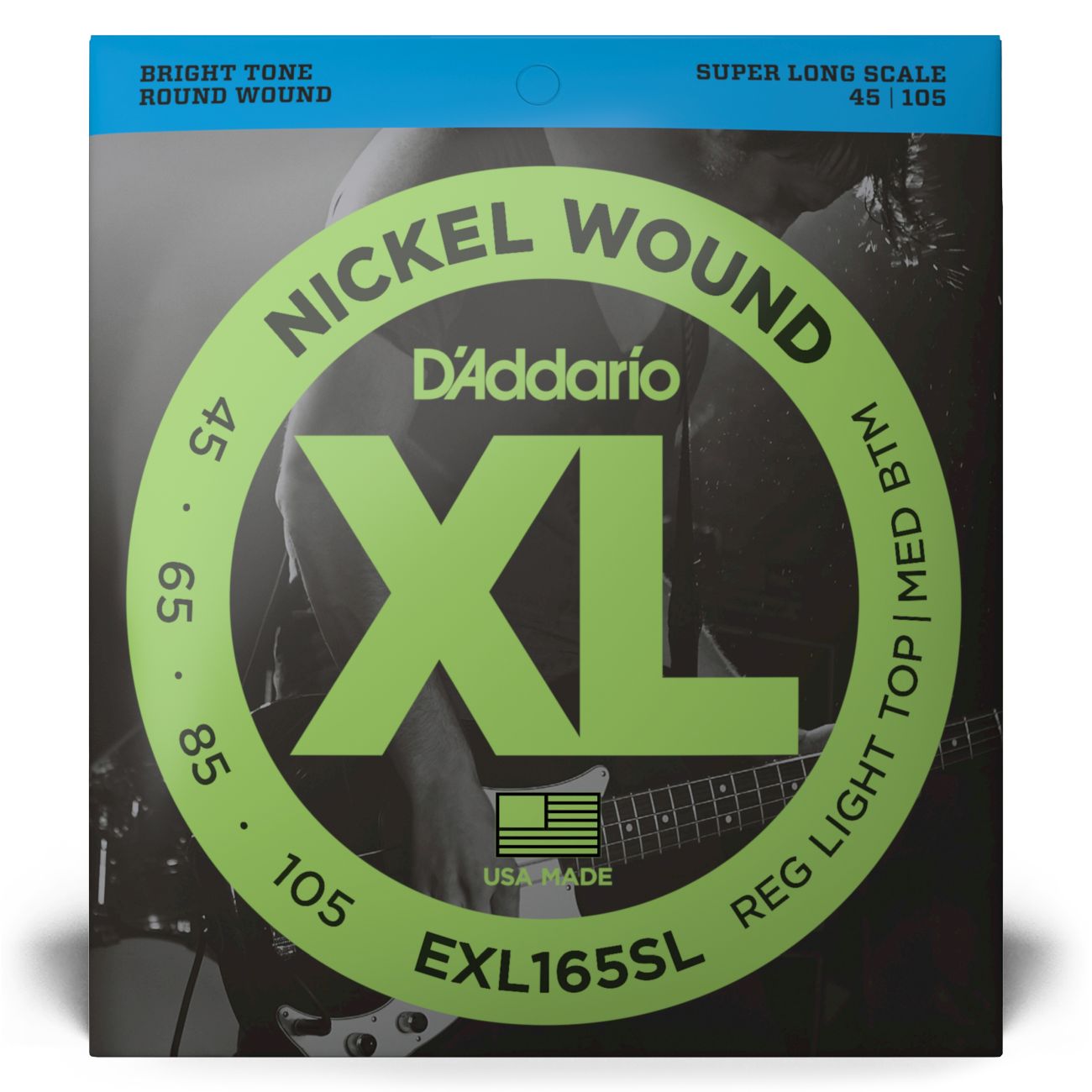 D'Addario EXL165SL | XL Nickel Wound Bass Strings 45-105 Gauge | Custom Light | Super Long Scale