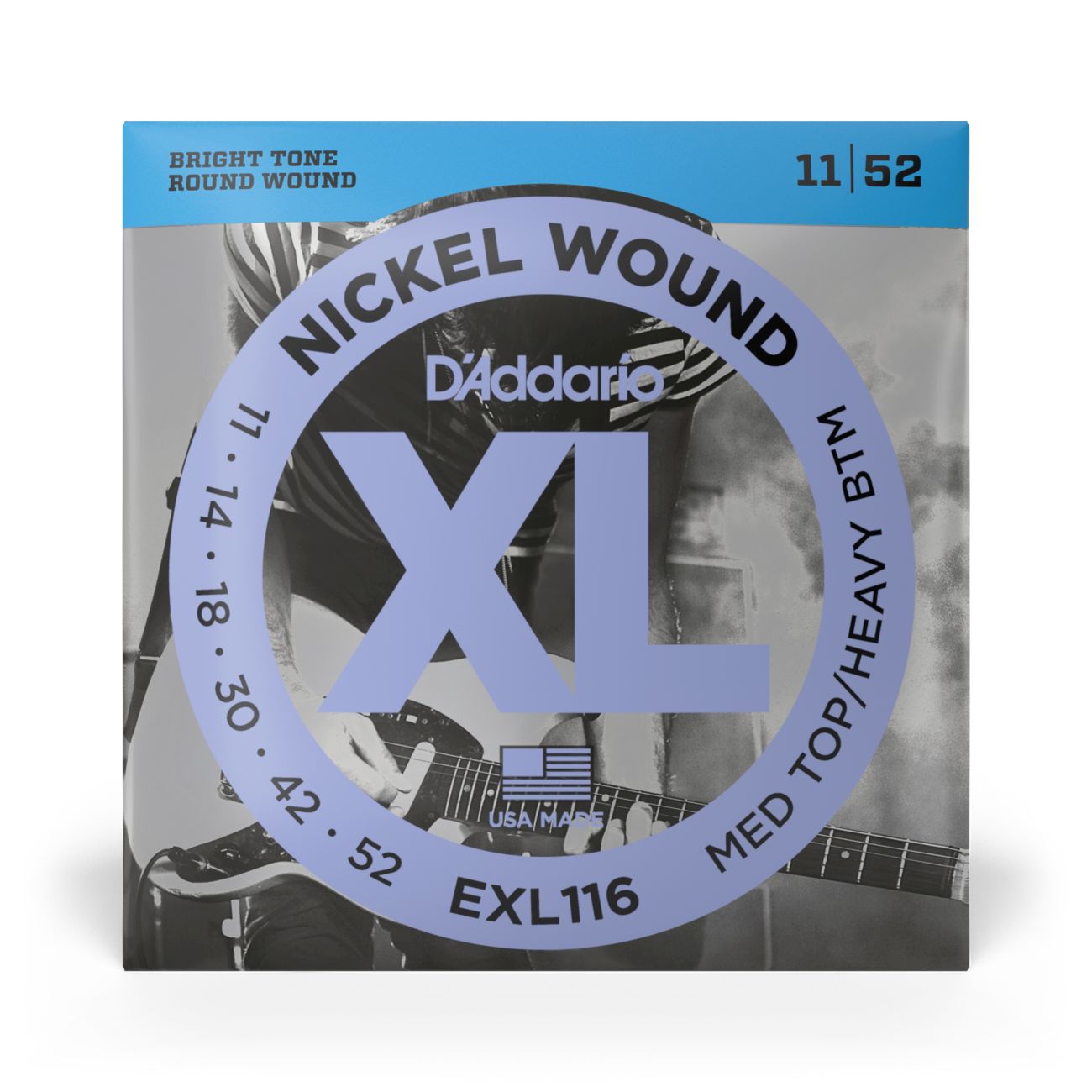 D'Addario EXL116 | Nickel Wound Electric Guitar Strings 11-52 Medium Top Heavy Bottom Gauge