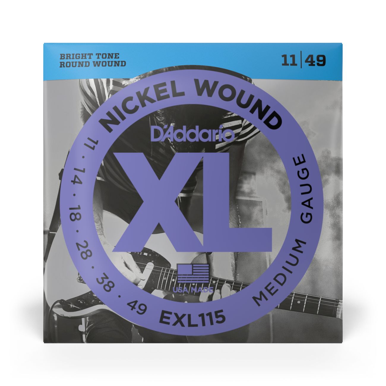 D'Addario EXL115 | Nickel Wound Electric Guitar Strings 11-49 Medium. Gauge