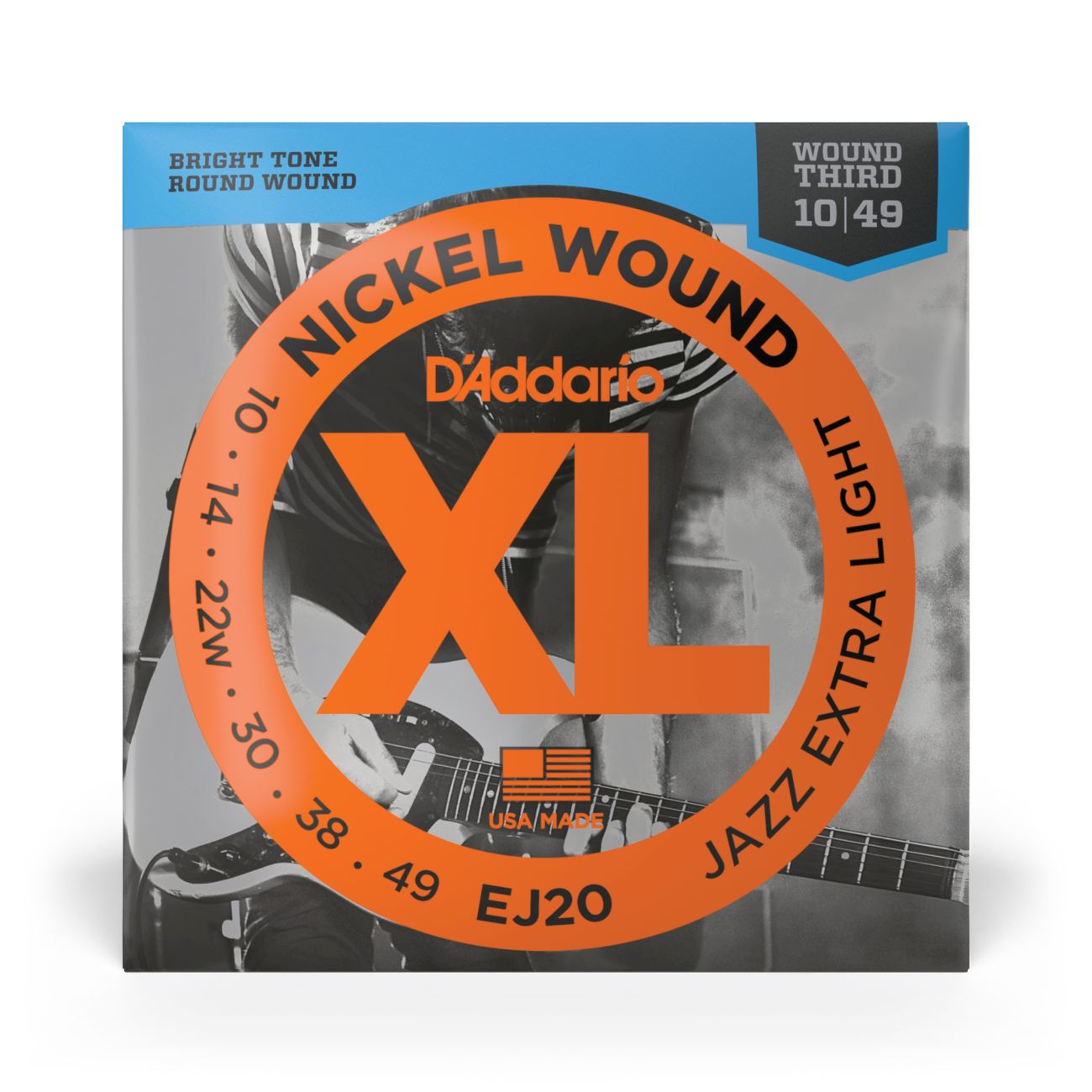 D'Addario EJ20 | Nickel Wound Electric Guitar Strings 10-49 Gauge | Jazz Extra Light