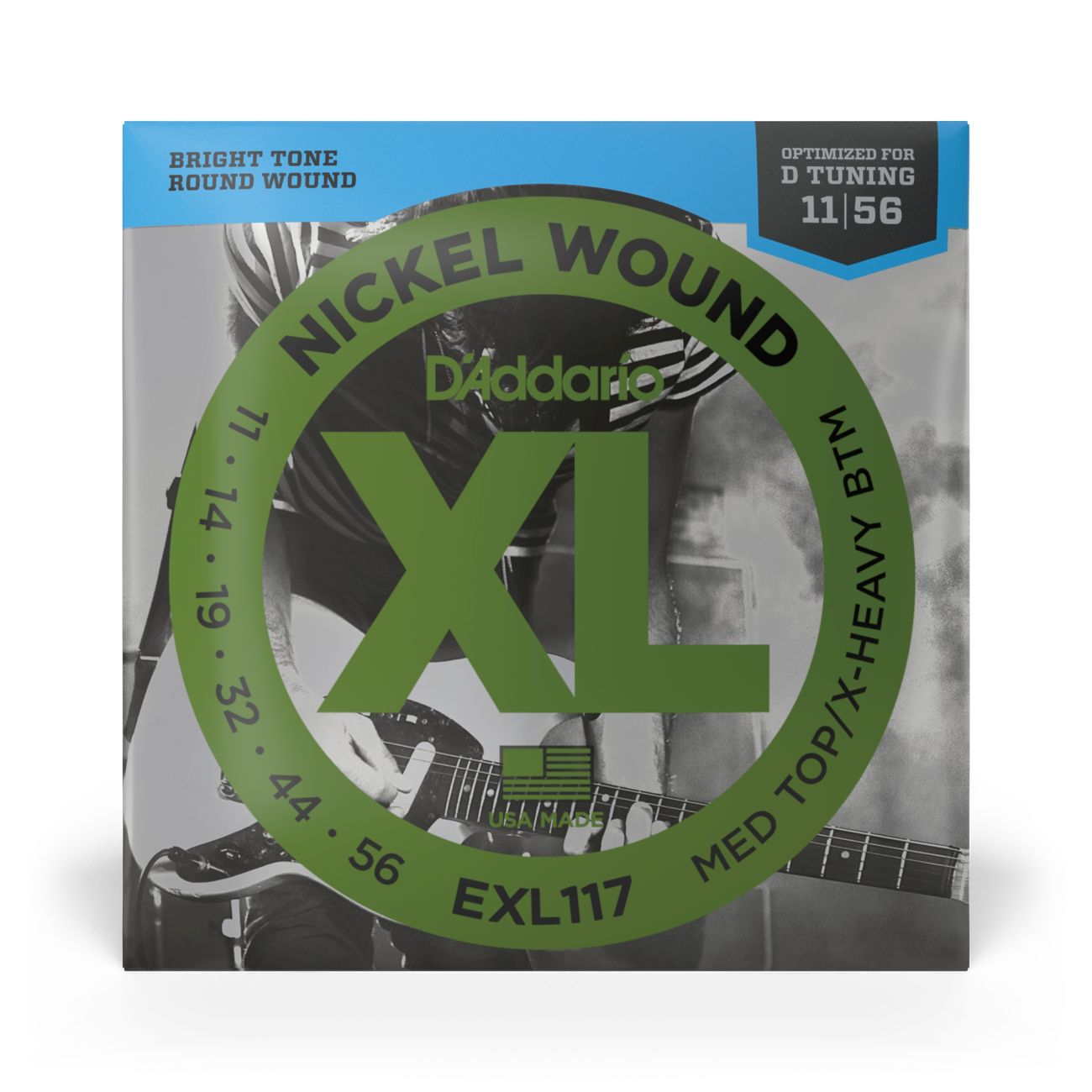 D'Addario EXL117 | Nickel Wound Electric Guitar Strings 11-56 Medium Top Heavy Bottom Gauge