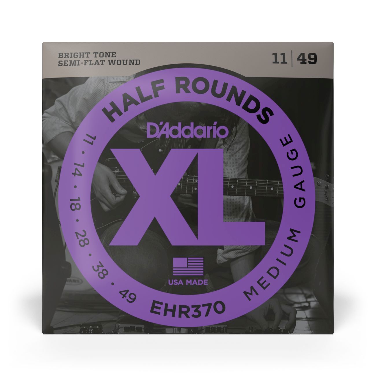 D'Addario EHR370 | Half Rounds Electric Guitar Strings 11-49 Medium Gauge