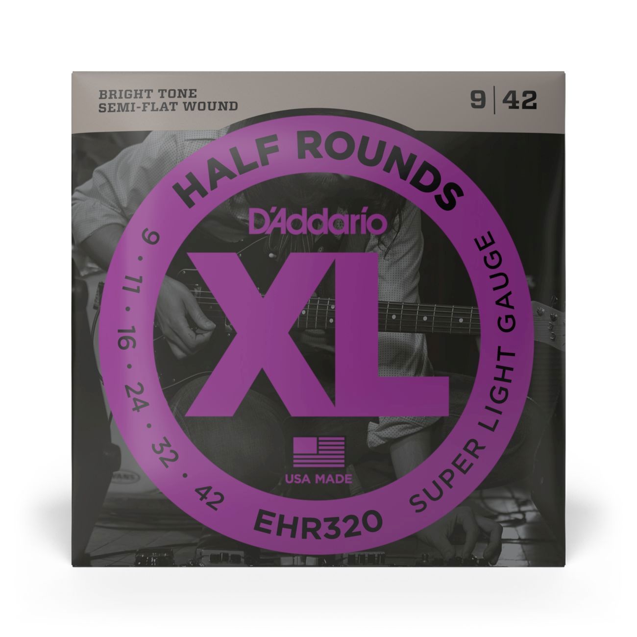 D'Addario EHR320 | Half Rounds Electric Guitar Strings 9-42 Super Light Gauge