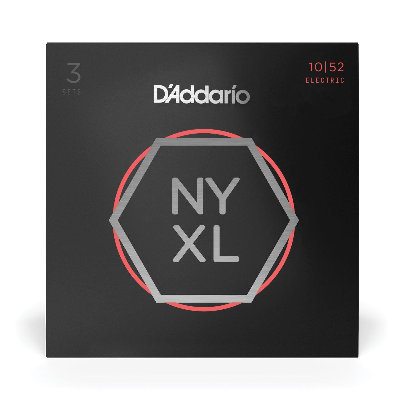 D'Addario NYXL1052-3P | NYXL Nickel Wound Electric Guitar Strings 10-52 Gauge | 3-Pack