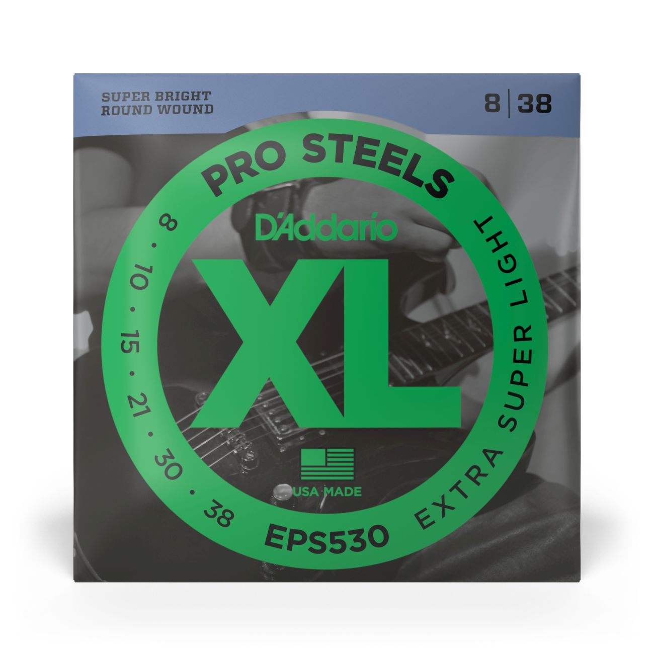 D'Addario EPS530 | Pro Steels Electric Guitar Strings 8-38 Extra Super Light Gauge