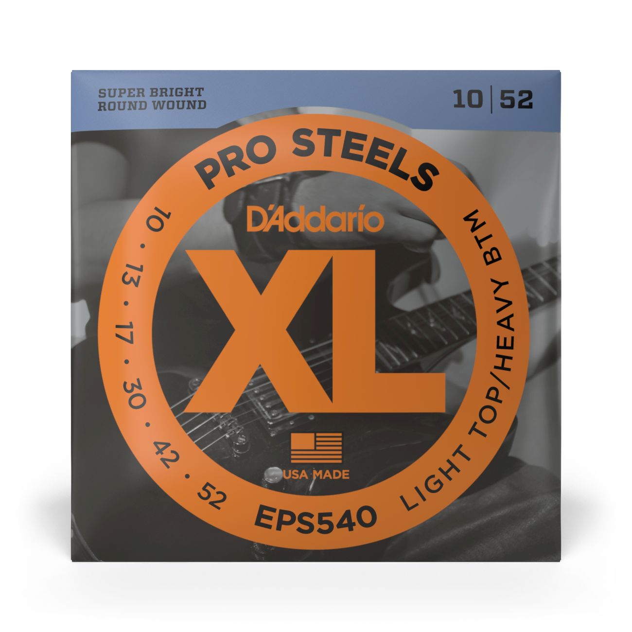 D'Addario EPS540 | Pro Steels Electric Guitar Strings10-52 Light Top Heavy Bottom Gauge