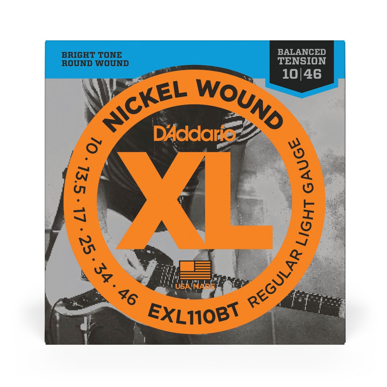 D'Addario EXL110BT | Nickel Wound Electric Guitar Strings 10-46 Regular Light Gauge | Balanced Tension