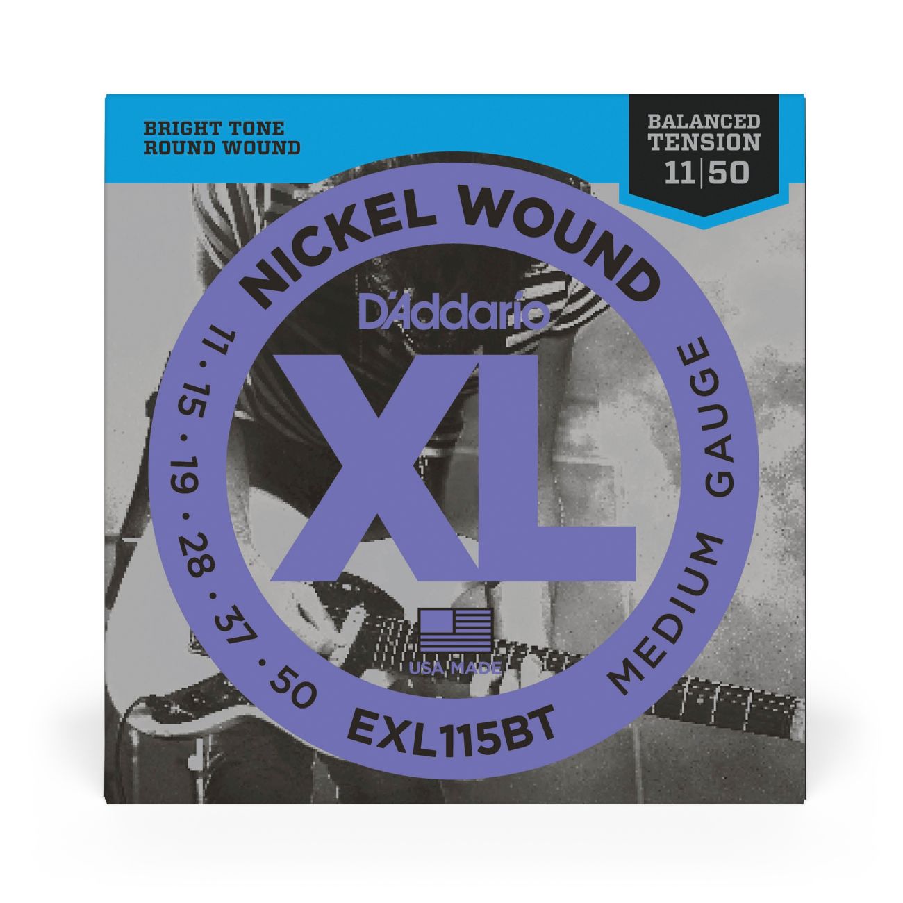 D'Addario EXL115BT | Nickel Wound Electric Guitar Strings 11-50 Medium Gauge | Balanced Tension