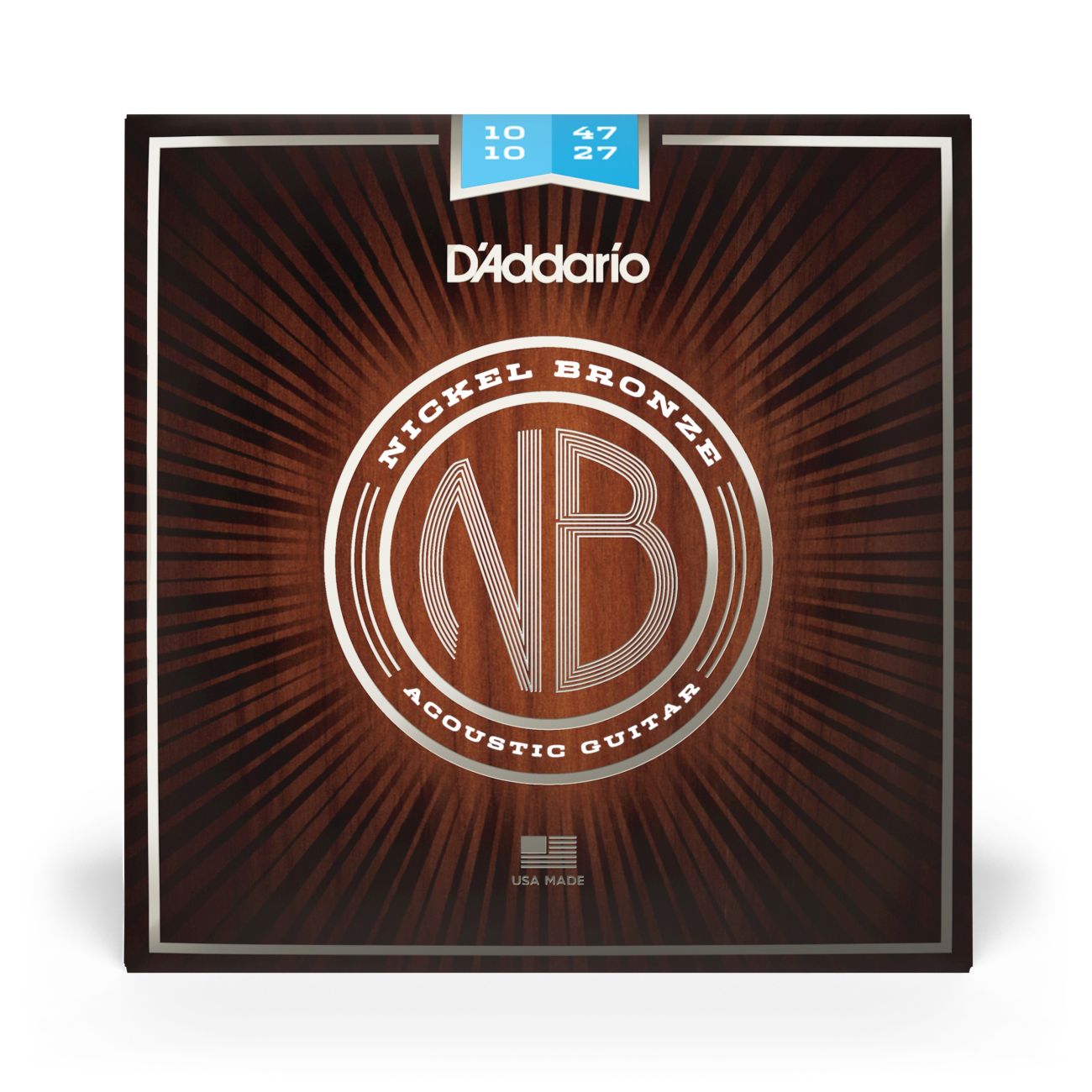 D'Addario NB1047-12 | Nickel Bronze Acoustic Guitar Strings 10-47 Gauge | Light | 12-String