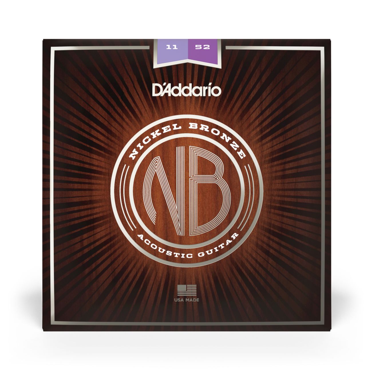 D'Addario NB1152 | Nickel Bronze Acoustic Guitar Strings 11-52 Gauge | Custom Light