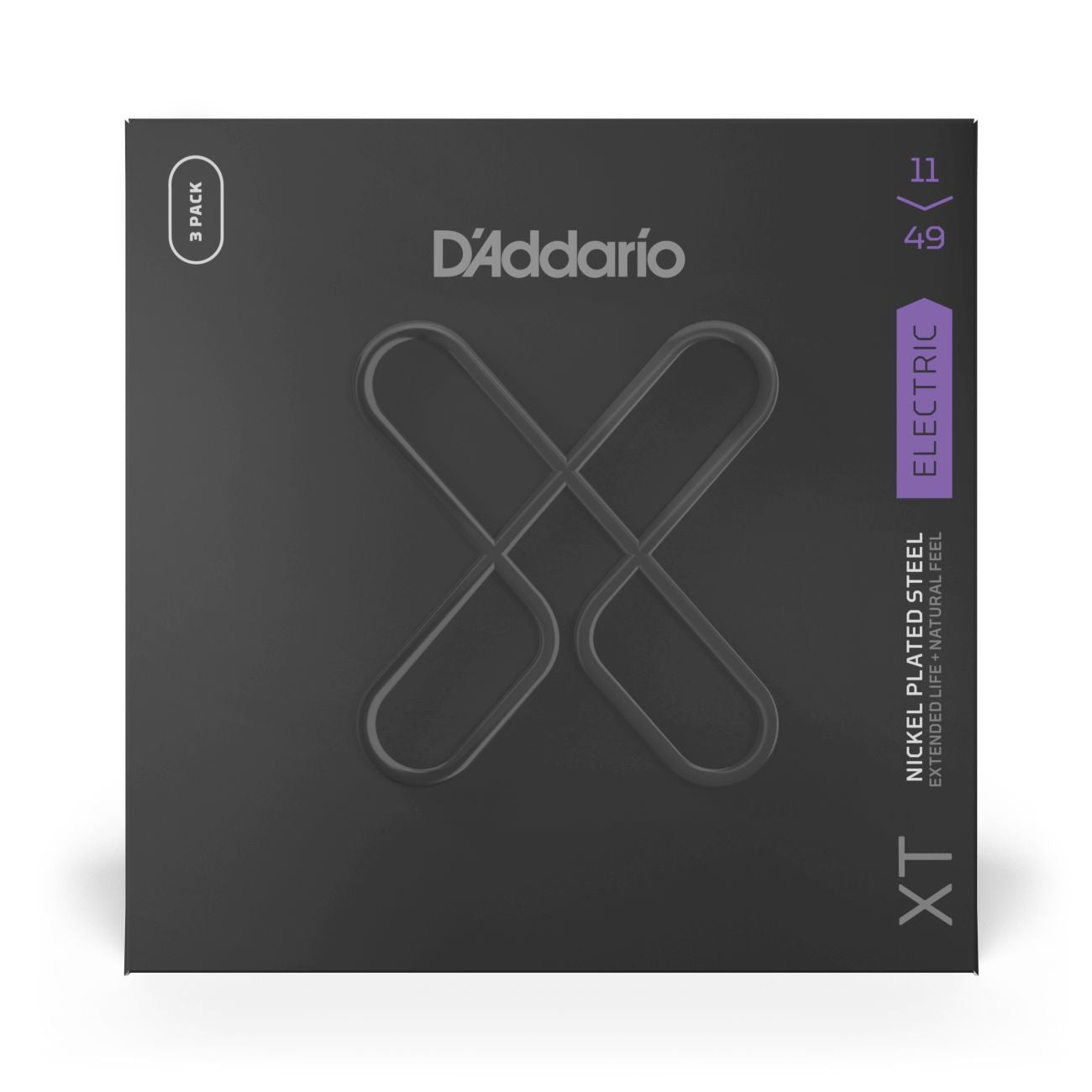 D'Addario XTE1149-3P | XT Electric Nickel Plated Steel Electric Guitar Strings 11-49 Gauge | 3-Pack