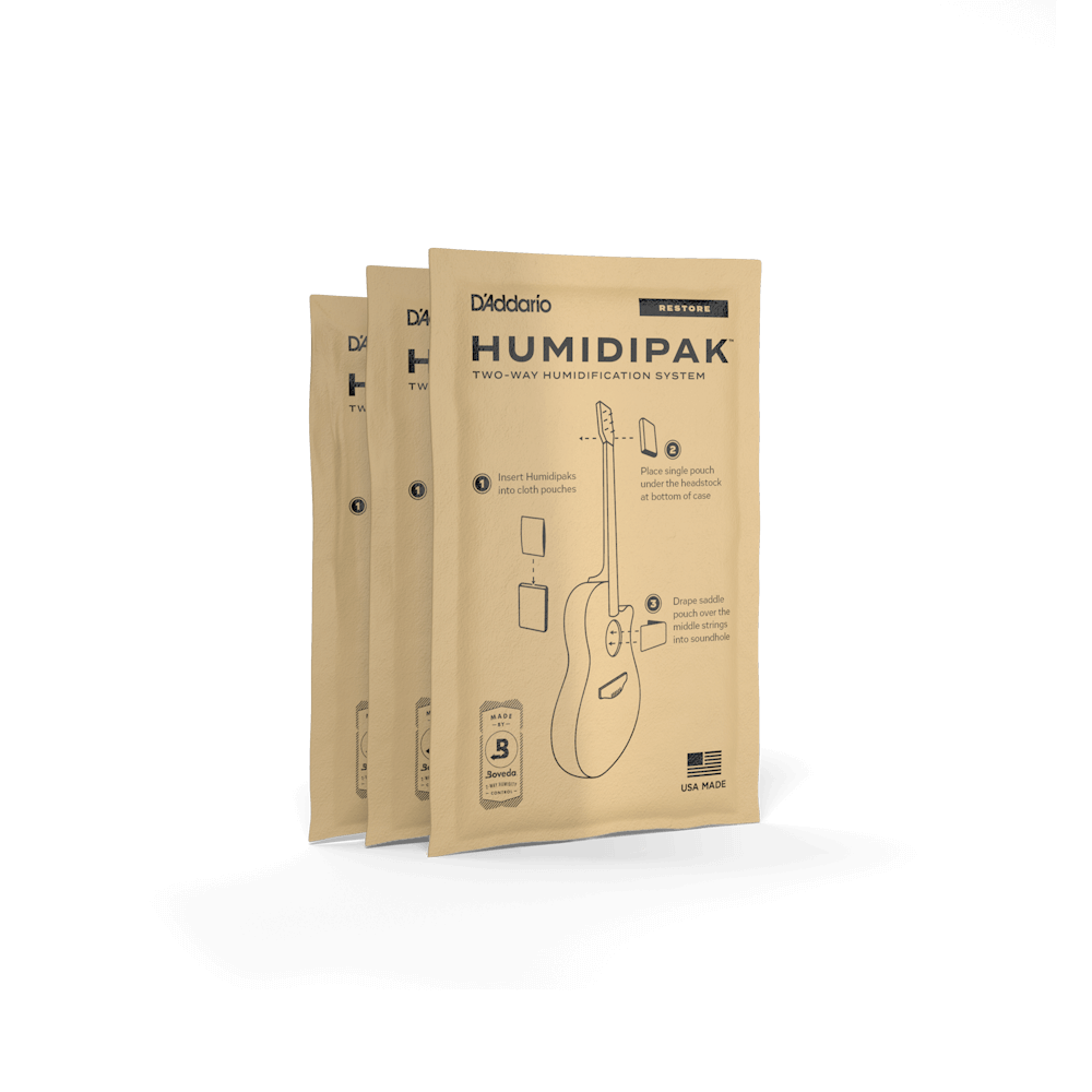 D'Addario Humidipack Restore Two-Way Humidification System Conditioning Packets | 3-Pack