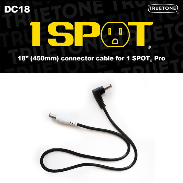 Truetone DC18 | 1 Spot 18'' DC Cable Male r-angle to male straight cable